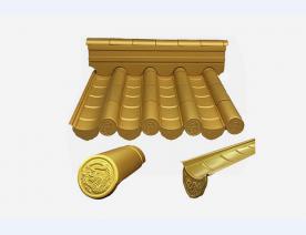 中式仿古金属琉璃瓦金色-喷涂